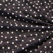 Tissu popeline de coton aux chevrons noirs et petits pois écrus 6mm - TissusPapi.com