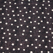 Tissu popeline de coton aux chevrons noirs et petits pois écrus 6mm - TissusPapi.com