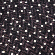 Tissu popeline de coton aux chevrons noirs et petits pois écrus 6mm - TissusPapi.com