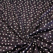 Tissu popeline de coton aux chevrons noirs et petits pois écrus 6mm - TissusPapi.com
