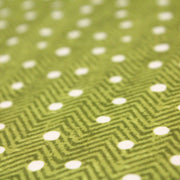 Tissu popeline de coton aux chevrons verts et petits pois écrus 6mm - TissusPapi.com