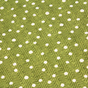 Tissu popeline de coton aux chevrons verts et petits pois écrus 6mm - TissusPapi.com