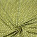 Tissu popeline de coton aux chevrons verts et petits pois écrus 6mm