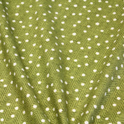 Tissu popeline de coton aux chevrons verts et petits pois écrus 6mm - TissusPapi.com