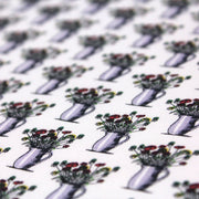 Tissu popeline de coton aux fleurs en pot, fond blanc - TissusPapi.com