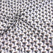 Tissu popeline de coton aux fleurs en pot, fond blanc - TissusPapi.com