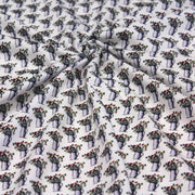 Tissu popeline de coton aux fleurs en pot, fond blanc - TissusPapi.com