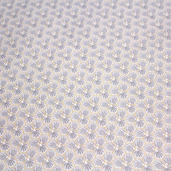 Tissu de coton motif traditionnel japonais géométrique KIKKO gris clair - Oeko-Tex