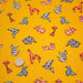 Tissu de coton motif japonais ORIGAMI de papier multicolore, fond jaune moutarde - Oeko Tex