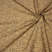 Tissu popeline de coton LA COUTURE, les ciseaux, fond ocre - TissusPapi.com