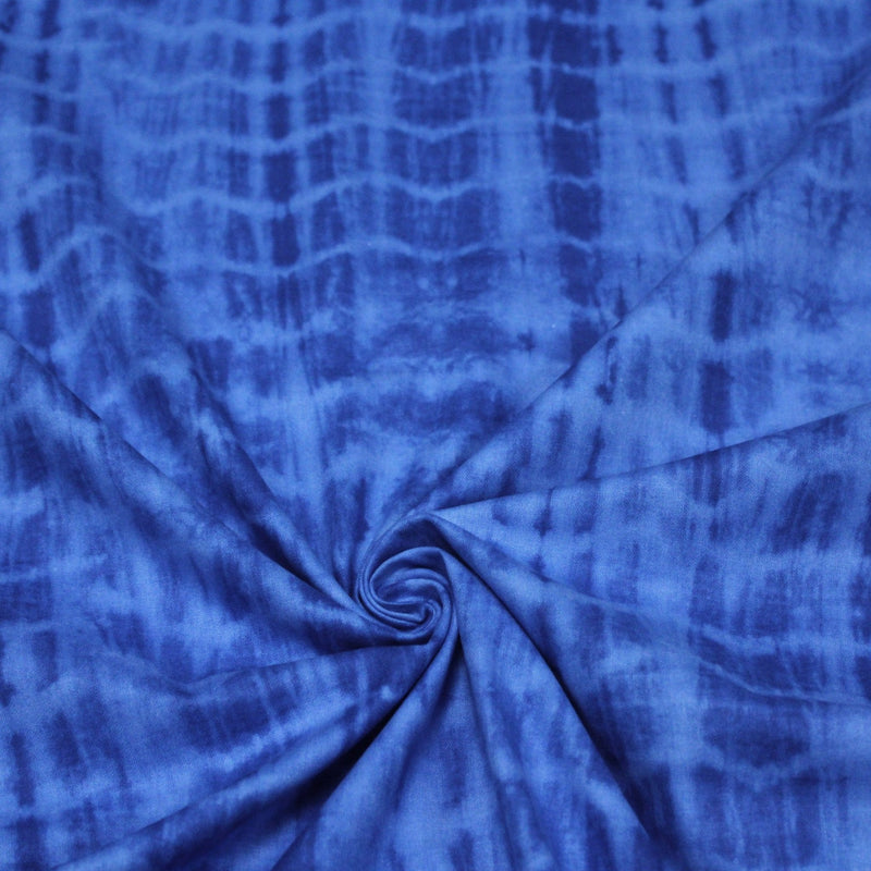 Tissu de coton tie & dye bleu roi - TissusPapi.com