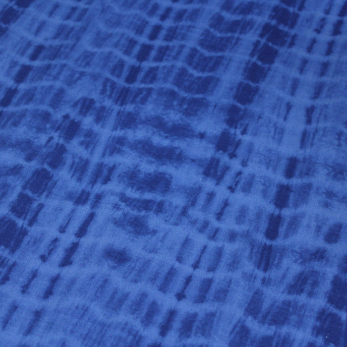 Tissu de coton tie & dye bleu roi