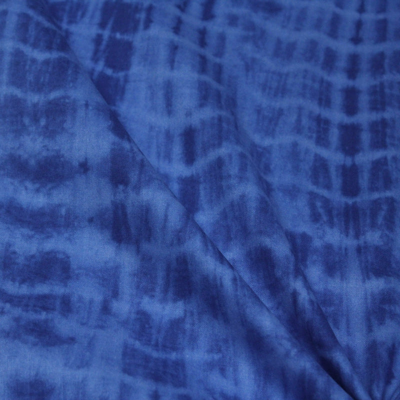 Tissu de coton tie & dye bleu roi - TissusPapi.com