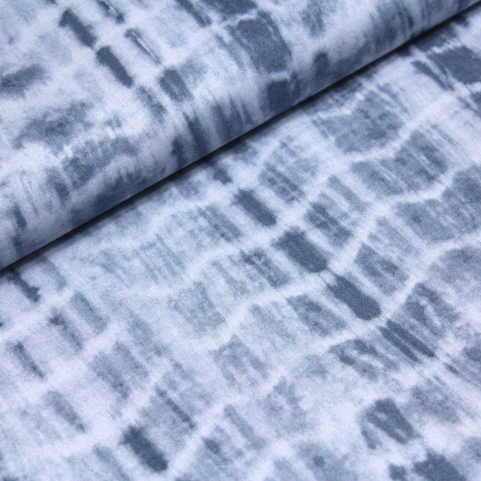 Tissu de coton tie & dye gris-bleu - tissuspapi