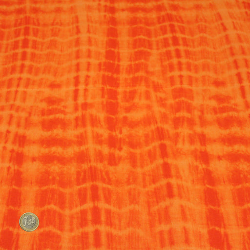 Tissu de coton tie & dye orange