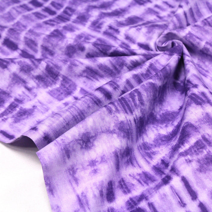 Tissu de coton tie & dye mauve