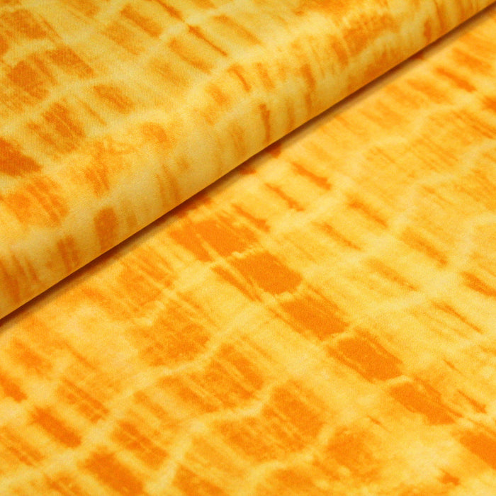 Tissu de coton tie & dye jaune bouton d'or - tissuspapi