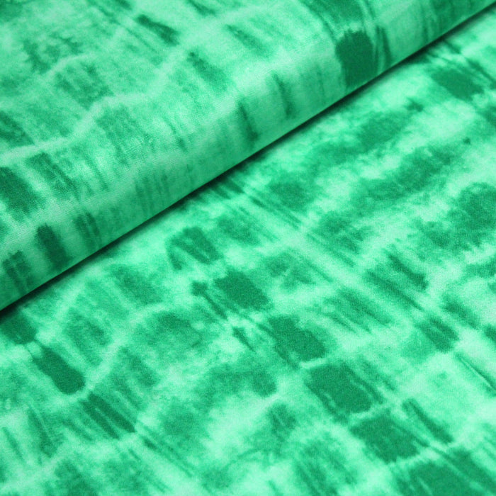 Tissu de coton tie & dye vert jade - tissuspapi