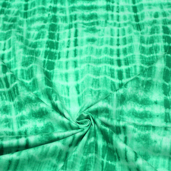 Tissu de coton tie & dye vert jade