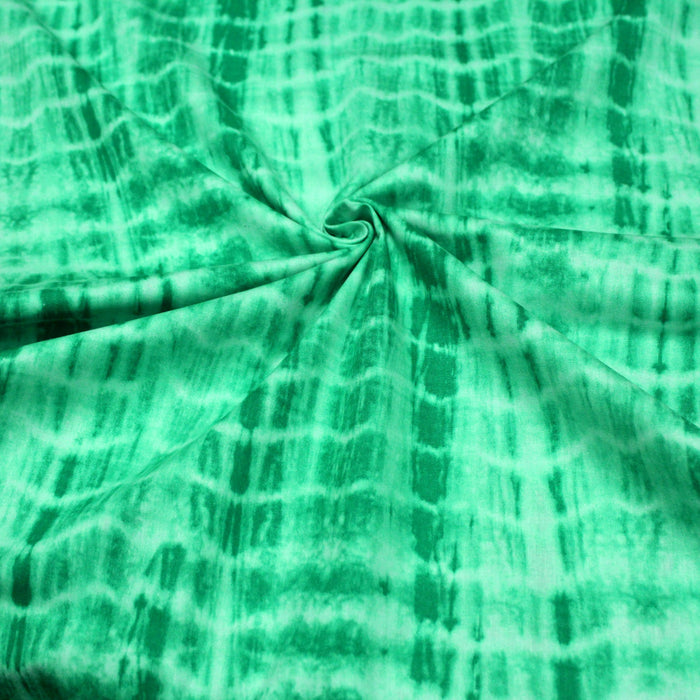 Tissu de coton tie & dye vert jade