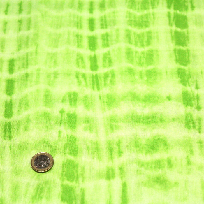 Tissu de coton tie & dye vert anis