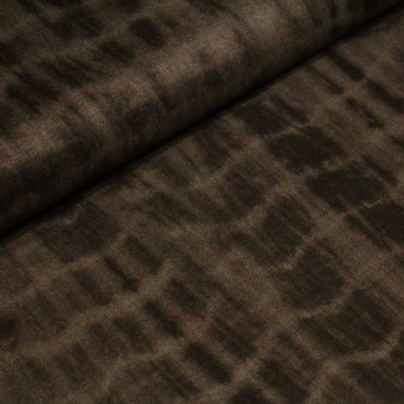 Tissu de coton tie & dye marron chocolat - TissusPapi.com