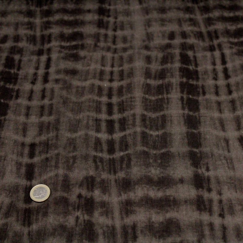 Tissu de coton tie & dye marron chocolat - TissusPapi.com