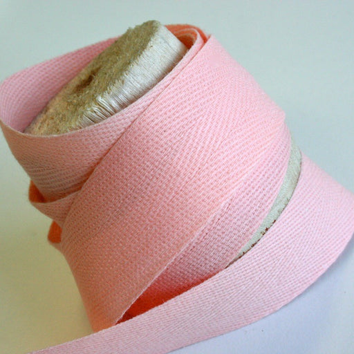 Ruban sergé de coton couleur chair 23,5mm - Fabrication française - tissuspapi