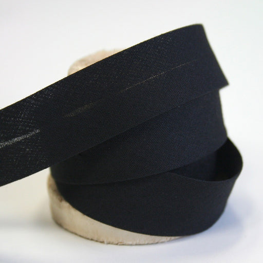 Biais de coton uni noir - tissuspapi