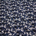 Tissu Lainage Jacquard à feuilles bleues, noires et blanches - Fabrication française