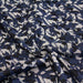 Tissu Lainage Jacquard à feuilles bleues, noires et blanches - Fabrication française