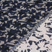 Tissu Lainage Jacquard à feuilles bleues, noires et blanches - Fabrication française