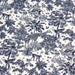 Tissu de coton toile de Jouy forêt tropicale, singes et girafes, tons bleus & blancs - Oeko-Tex