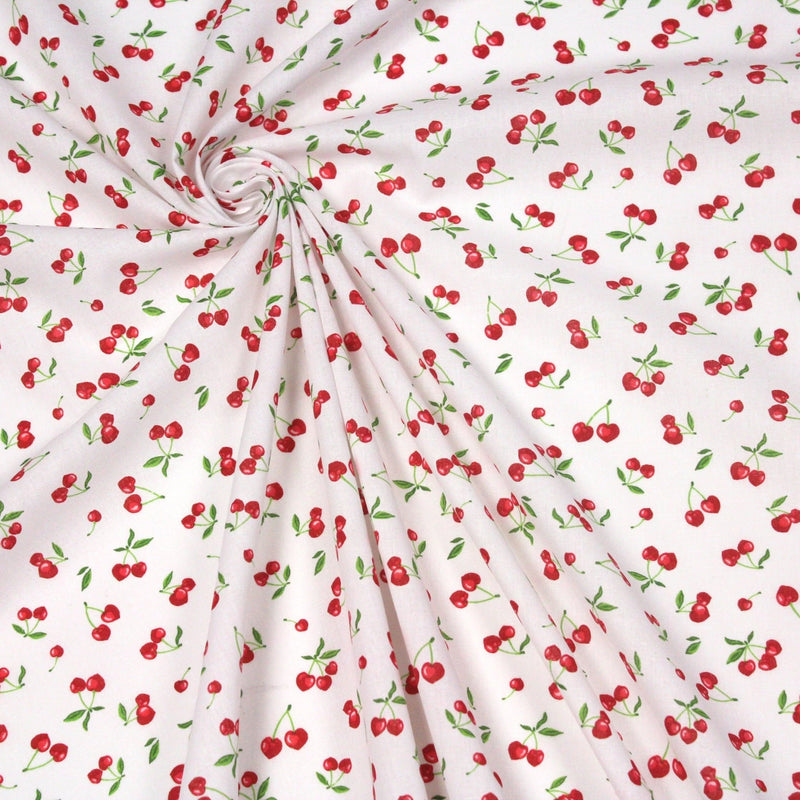 Tissu cotonnade LES PETITES CERISES - OEKO - TEX - TissusPapi.com