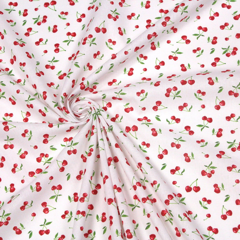 Tissu cotonnade LES PETITES CERISES - OEKO - TEX - TissusPapi.com