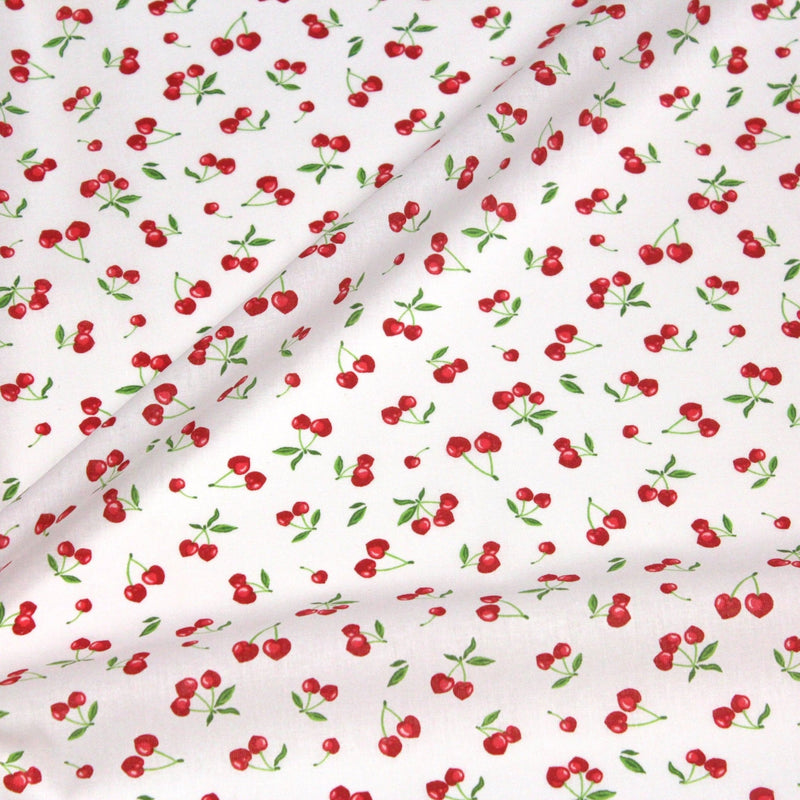 Tissu cotonnade LES PETITES CERISES - OEKO - TEX - TissusPapi.com
