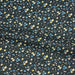 Tissu de coton VICTOIRE aux fleurs bleues & jaunes, fond vert kaki - Oeko-Tex - tissuspapi