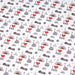 Tissu de coton I LOVE RBX, illustrations de Roubaix aux tons rouges, noirs et blancs sur fond blanc