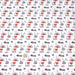Tissu de coton I LOVE RBX, illustrations de Roubaix aux tons rouges, noirs et blancs sur fond blanc