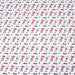 Tissu de coton I LOVE RBX, illustrations de Roubaix aux tons rouges, noirs et blancs sur fond blanc