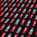 Tissu popeline de coton LONDON aux boîtes aux lettres mailbox rouges & Big Ben, fond noir