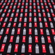 Tissu popeline de coton LONDON aux boîtes aux lettres mailbox rouges & Big Ben, fond noir - TissusPapi.com