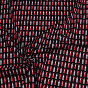 Tissu popeline de coton LONDON aux boîtes aux lettres mailbox rouges & Big Ben, fond noir - TissusPapi.com