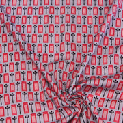 Tissu popeline coton LONDON, cabines téléphoniques rouges & réverbères britanniques - TissusPapi.com