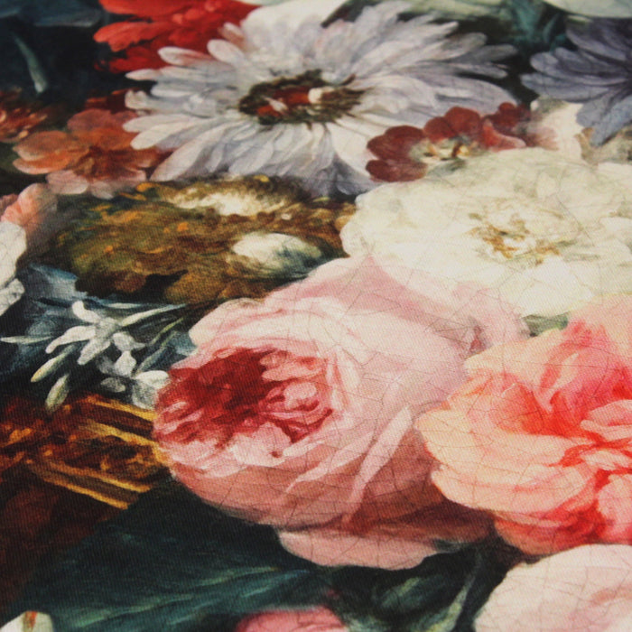 Tissu de coton demi-natté ROMANTISME aux grandes fleurs façon peinture à l'huile - Oeko-Tex