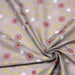 Tissu de Noël, coton, gris aux étoiles & flocons blancs, rouges et dorés