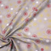 Tissu de Noël, coton, gris aux étoiles & flocons blancs, rouges et dorés