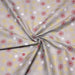 Tissu de Noël, coton, gris aux étoiles & flocons blancs, rouges et dorés