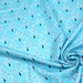 Tissu popeline de coton de Noël aux sapins blancs & rouges, fond bleu - Oeko-Tex