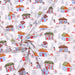 Tissu popeline de coton de Noël aux petites maisons & bonshommes de neige, fond blanc - Oeko-Tex